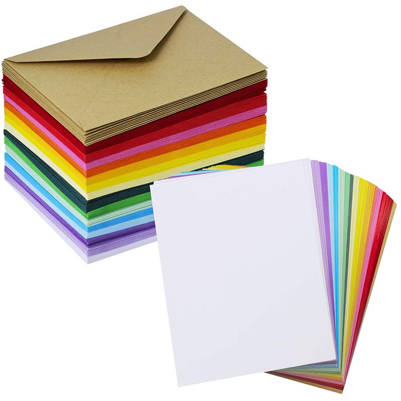 Supla 160 Sets 16 Colors Contour Flap Envelopes & Blank Single Panel Cards for Wedding, Kids, Graduation Gift & More - Image 3